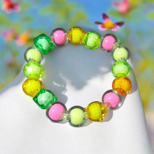 Rengarenk Parlak Işıltılı Çocuk Bilekliği (16 Boncuklu) - SUDE AKSESUAR EVİ