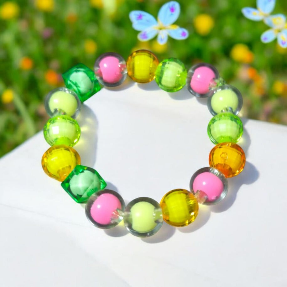 Rengarenk Parlak Işıltılı Çocuk Bilekliği (16 Boncuklu) - SUDE AKSESUAR EVİ