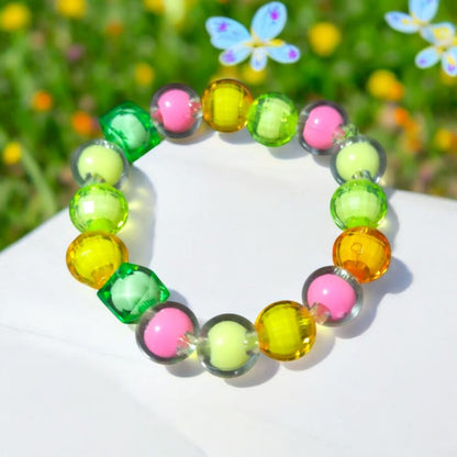 Rengarenk Parlak Işıltılı Çocuk Bilekliği (16 Boncuklu) - SUDE AKSESUAR EVİ